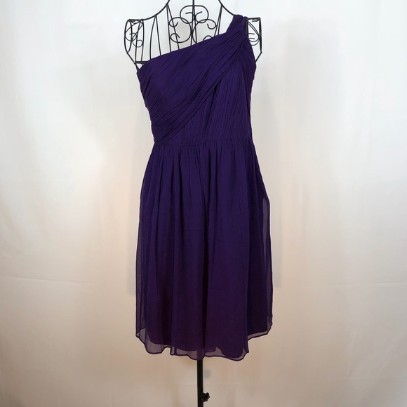 J. Crew Dresses & Skirts - J.Crew purple silk one shoulder dress 6